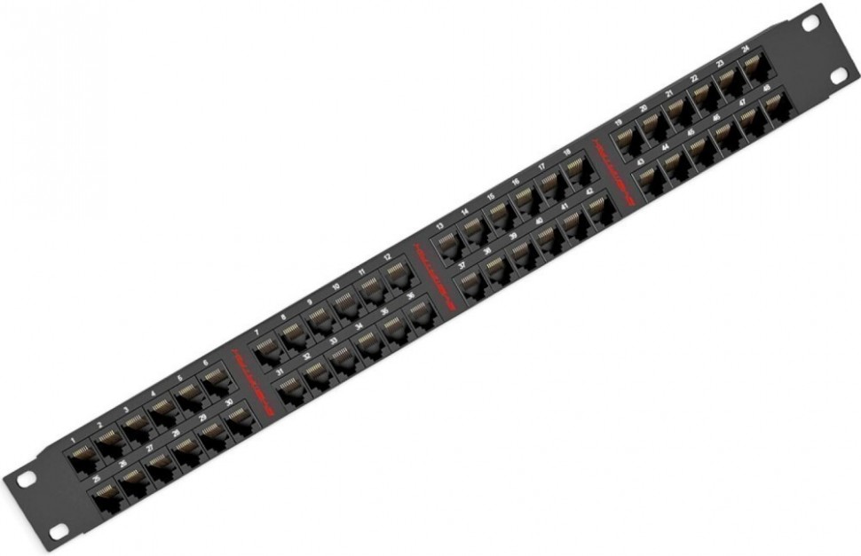 Патч-панель 19", 1U, неэкранированная, cat.5e, 48 портов, Krone, черный, Neomax