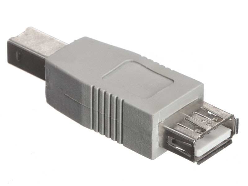 Переходник гнездо USB A- штекер USB B, Netko, белый