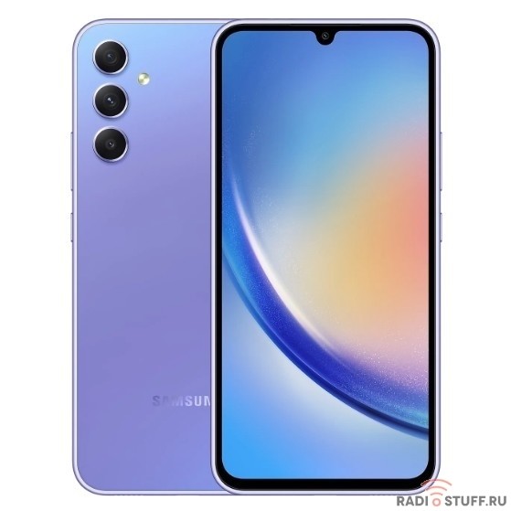 Смартфон Samsung SM-A346E Galaxy A34 5G 256Gb 8Gb лаванда моноблок 3G 4G 2Sim 6.6" 1080x2340 Android 13 48Mpix 802.11 a/b/g/n/ac NFC GPS GSM900/1800 GSM1900 Protect microSD max1024Gb