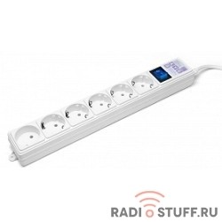 PowerCube Фильтр-удлинитель (SPG(5+1)-16B-5M) 6 розеток, 5м,16А/3,5кВт, белый