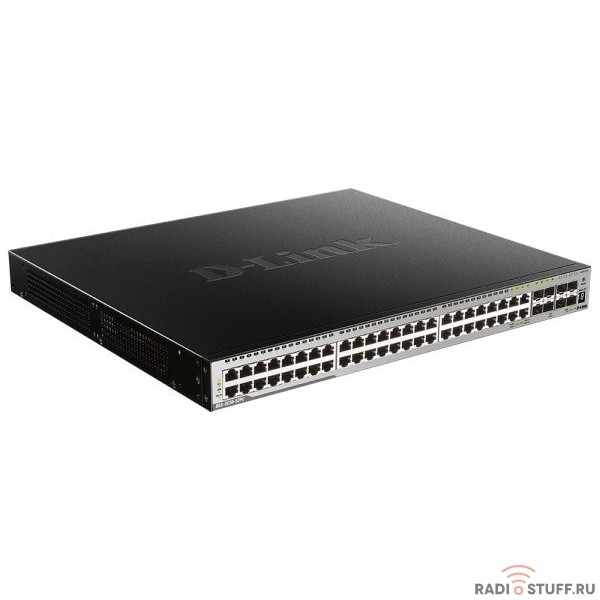 D-Link DGS-3630-52PC/A2ASI PROJ Управляемый L3 PoE-коммутатор, стек, 44x1000Base-T, 4x10GBase-X SFP+, 4xCombo 1000Base-T/SFP, ПО SI