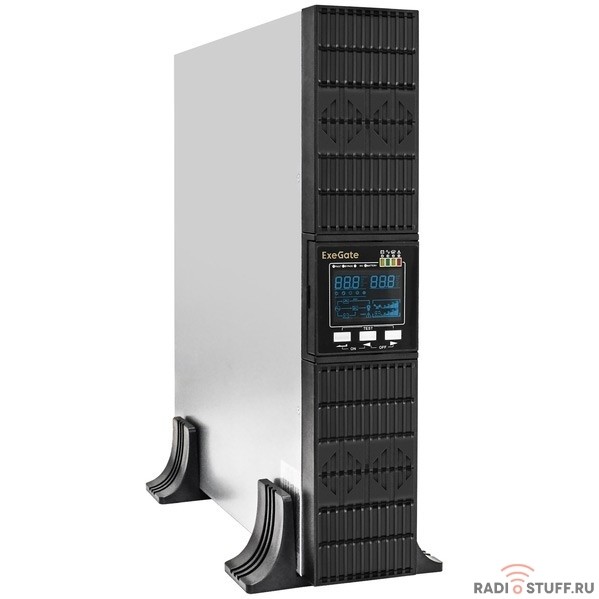Exegate EX293049RUS ИБП On-line ExeGate PowerExpert ULS-2000.LCD.AVR.1SH.2C13.USB.RS232.SNMP.2U <2000VA/2000W, On-Line, PF=1, LCD, 1*Schuko+2*C13, RS232, USB, SNMP-slot, Rackmount 2U/Tower, металличес
