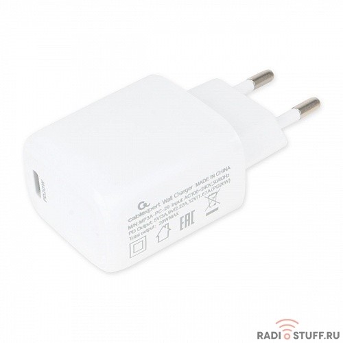 Cablexpert Адаптер питания PD20W,QC3.0, белый (MP3A-PC-29)