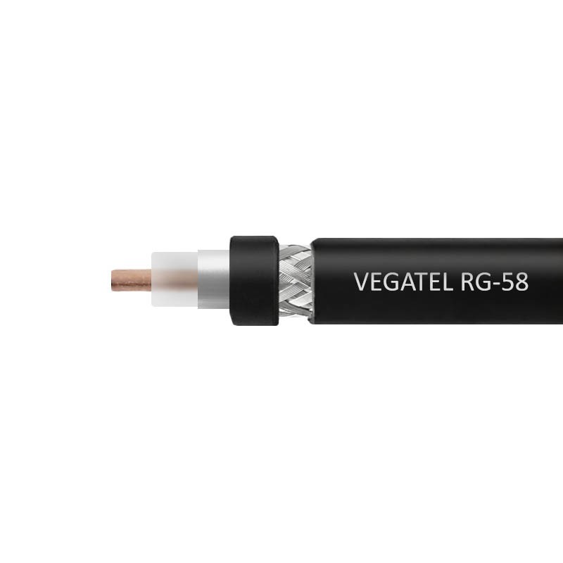 Кабель RG-58 A/U Cu VEGATEL 50 Ом коаксиальный ГОСТ