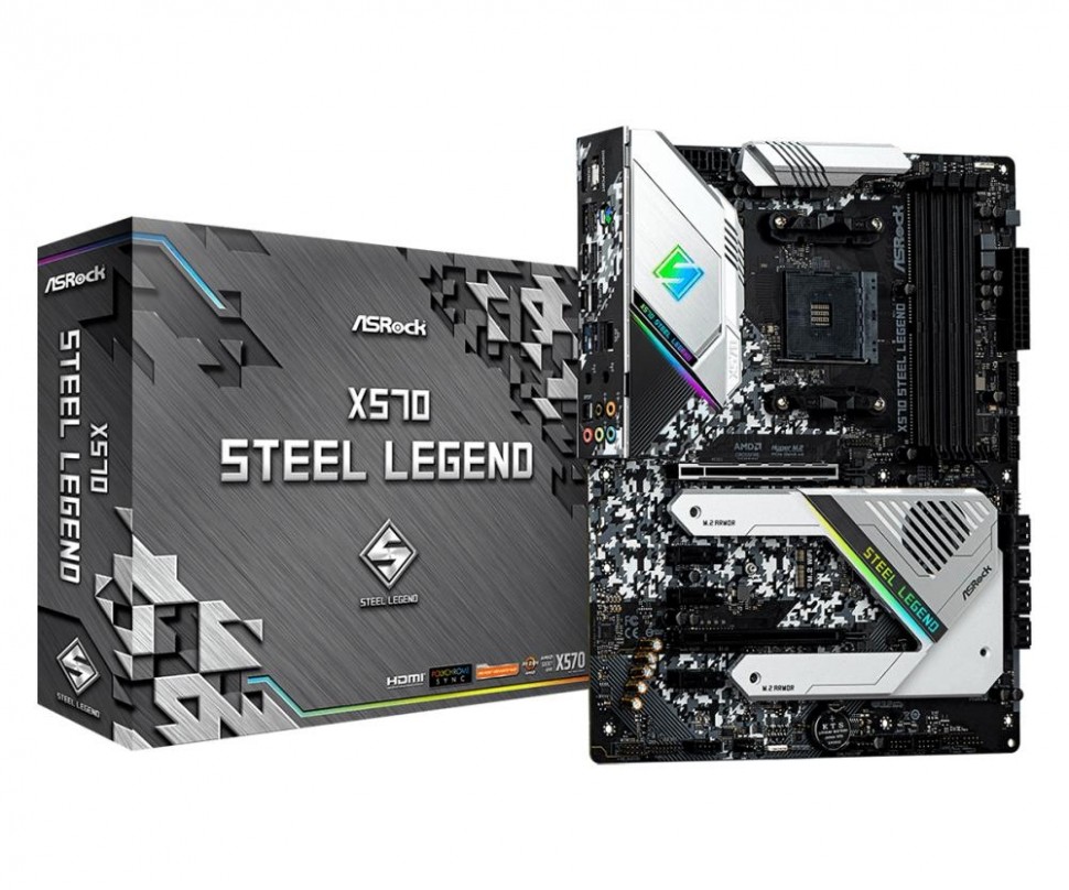 Материнская плата AMD X570 SAM4 ATX X570 STEEL LEGEND ASROCK