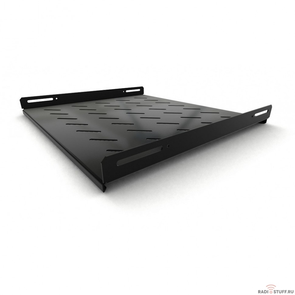Hyperline TSH3L-450-RAL9004 (TSH3L-450-RAL9005) Полка стационарная, глубина 450 мм,с боковым креплением, нагрузка до 20 кг,для шкафов серии TTB, TTBR, TTC2, TWB, TWM, TWFS,485х450мм (ШхГ), цвет черный